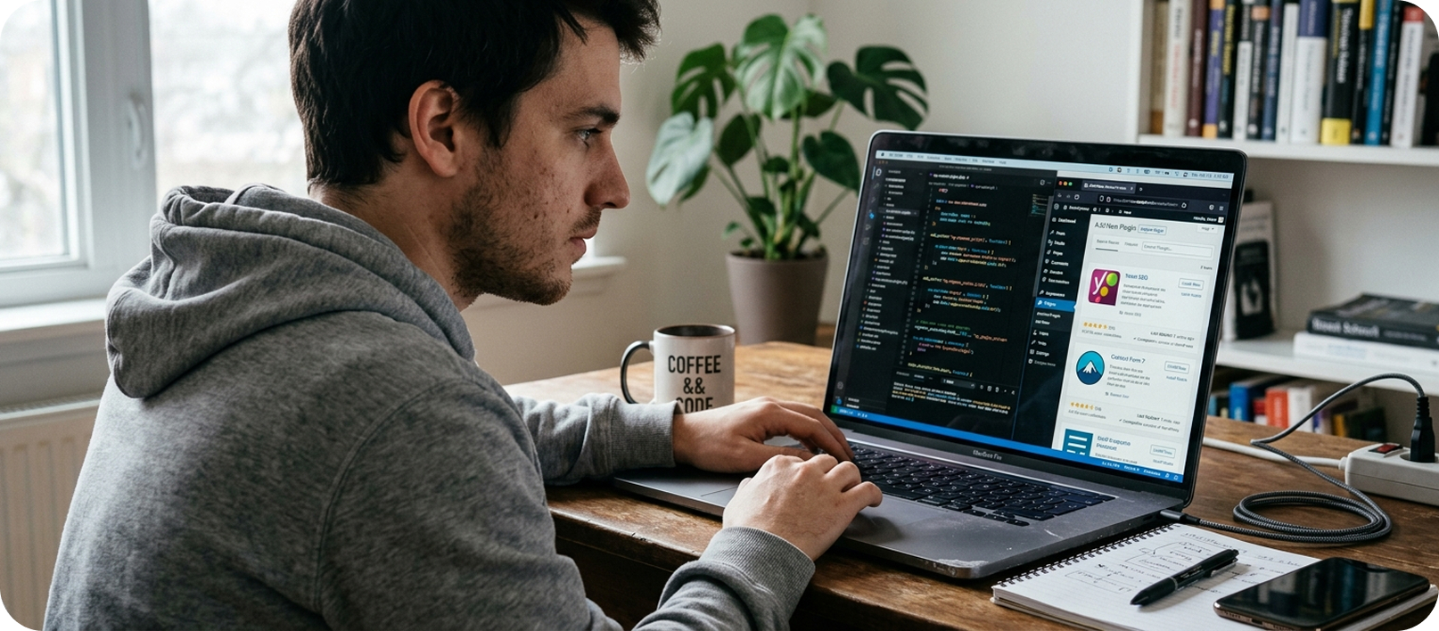 developer adding plugin on wordpress website